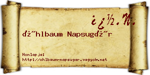 Öhlbaum Napsugár névjegykártya